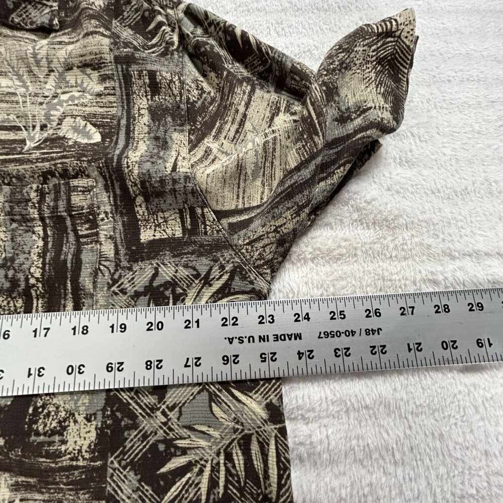 Vintage Dr. Martens Button-Up Silk Hawaiian Shirt Large Abstract Brown Casual View 6